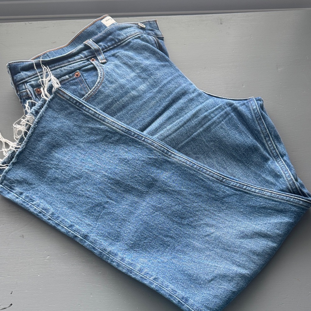 Classic Light Blue Raw Hem Jeans